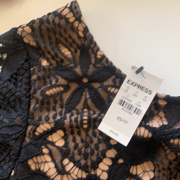 NWT - black and nude lace shirt from Express - Picture 2 of 4